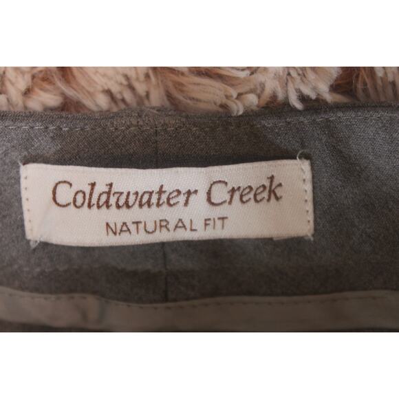 Coldwater Creek Size 12 Natural Fit Stretch Flat Front Pants Gray Straight Leg - Picture 6 of 15